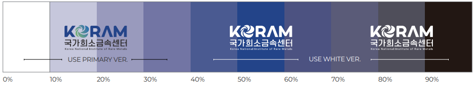 컬러 배경에서의 로고 사용 규정 – 명시도에 따라 로고 색상 조정