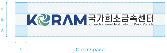 시그니처 좌우 조합형 로고의 최소 공간 규정
